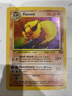 Pokemon TCG Flareon Jungle 3/64 Holo Unlimited Holo Rare - Image 1
