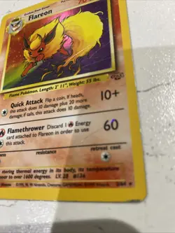 Pokemon TCG Flareon Jungle 3/64 Holo Unlimited Holo Rare - Image 5