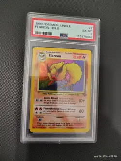 Pokemon Flareon Jungle Holo Rare 3/64 PSA 6 1999 Unlimited English TCG Card - Image 1