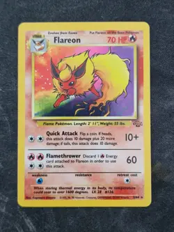 Pokemon TCG Flareon Jungle Holo Card 3/64 Unlimited Rare - Image 1
