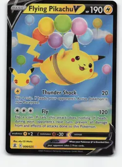 Flying Pikachu V 006/025 Holo V Rare Celebrations Pokemon Holo Near Mint - Image 1