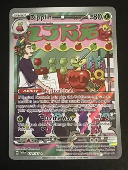 Dipplin 170/167 Pokemon Twilight Masquerade Illustration Rare Full Art Holo NM - Image 1