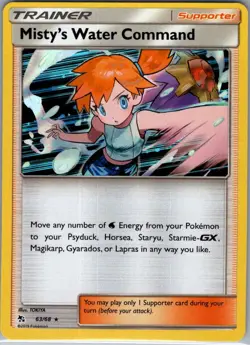 Misty's Water Command 63/68 Holo Hidden Fates - Pokemon Card - NM - Image 1