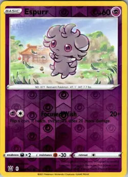 Espurr 060/163 Battle Styles Pokemon Reverse Holo Near Mint - Image 1