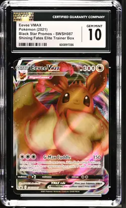 Eevee Vmax SWSH087 Shining Fates Elite Trainer Box Pokemon CGC 10 Gem Mint - Image 1