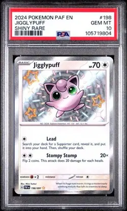 Pokemon Jigglypuff 198/091 Paldean Fates Shiny Rare PSA 10 - Image 1