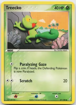 Treecko 67/100 Common Crystal Guardians Pokemon Near Mint - Image 1