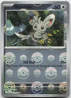 Minccino (Poke Ball Pattern) 075/086 Holo Common Black Bolt Pokemon Near Mint - Image 1
