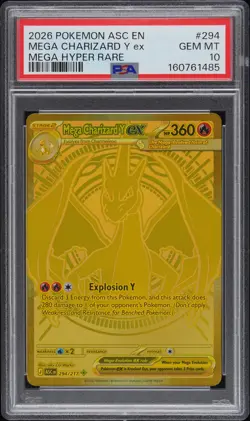 2026 POKEMON ASC EN-ASCENDED HEROES MEGA HYPER RARE MEGA CHARIZARD Y EX PSA 10 - Image 1