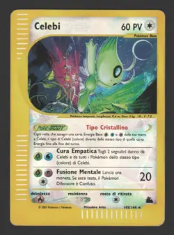 Celebi Crystal Reverse Holo Skyridge 145/144 ITA - Carta Pokemon Rara Segreta - Image 1