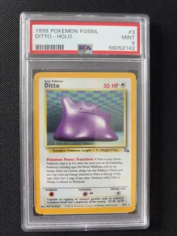 PSA 9 Ditto 3/62 Holo Rare Fossil Set 1999 Pokemon TCG - Image 1
