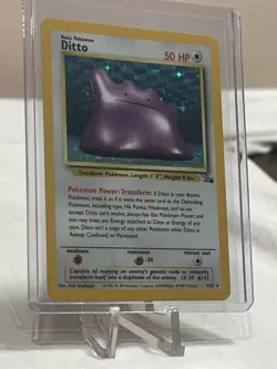 Pokemon TCG Ditto Fossil 3/62 Holo Unlimited Holo Rare 1999 WOTC - Image 1
