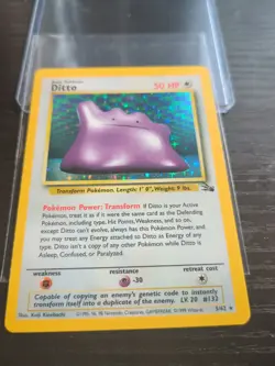 Pokemon TCG Ditto Fossil 3/62 Holo Unlimited Holo Rare 1999 WOTC - Image 1