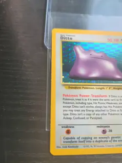 Pokemon TCG Ditto Fossil 3/62 Holo Unlimited Holo Rare 1999 WOTC - Image 2