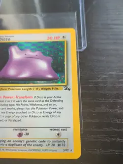 Pokemon TCG Ditto Fossil 3/62 Holo Unlimited Holo Rare 1999 WOTC - Image 3