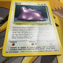 Pokemon TCG Ditto 3/62 Fossil Unlimited Holo Rare Vintage 1999 WOTC - HP - Image 2