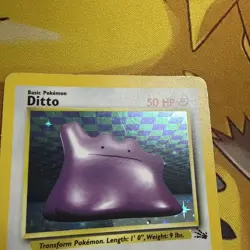 Pokemon TCG Ditto 3/62 Fossil Unlimited Holo Rare Vintage 1999 WOTC - HP - Image 3