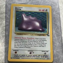 Pokemon TCG Ditto Fossil 3/62 Holo Rare 50 HP English 1999 WOTC Unlimited - Image 1