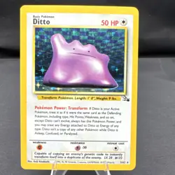 Pokemon tcg Ditto Fossil Holo Rare Unlimited 3/62 50 HP English 1999 - Image 1