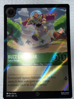 AMC Buzz Lightyear Space Ranger 57/P3 Disney Lorcana Toy Story Movie Promo Foil - Image 1