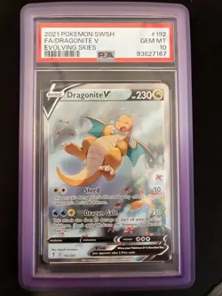 Pokemon Dragonite V Evolving Skies Full Alt Art #192 PSA 10 Gem Mint - Image 1