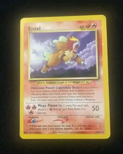 Pokemon TCG Entei 17/64 Neo Revelation Rare Unlimited ENG 2000 - Image 1