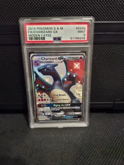 Hidden Fates Charizard GX SV49/SV94 Pokemon TCG Card, PSA 9 - Image 1