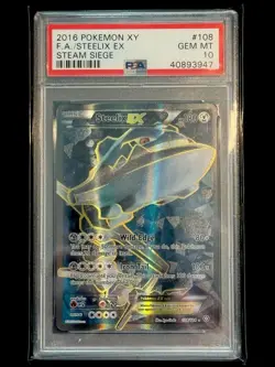Pokemon TCG PSA 10 Full Art Steelix EX x1 Pokemon Steam Siege Gem Mint - Image 1
