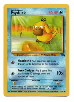 1999 Psyduck Basic Pokemon Card 53/62 Fossil Edition - Image 1