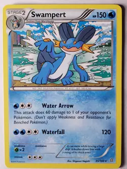Swampert 35/160 LP / VLP - RARE Non Holo XY Primal Clash Pokemon Card - Image 1