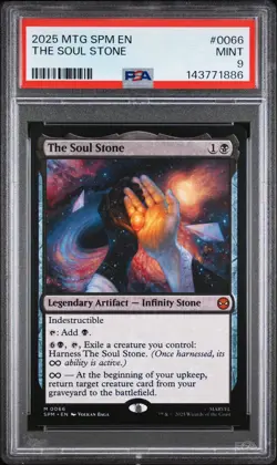 Wizards The Soul Stone Marvel's Spider-Man Mythic Artifact Black 0066 PSA 9 - Image 1