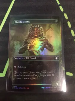MTG Magic The Gathering Elvish Mystic Foil Borderless Green Ramp Commander - Image 1