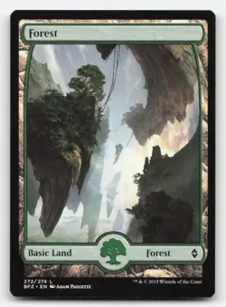Forest (272) - Full Art 272 Land Battle for Zendikar Magic: The Gathering NM - Image 1