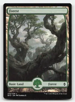 Forest (274) - Full Art 274 Land Battle for Zendikar Magic: The Gathering NM - Image 1