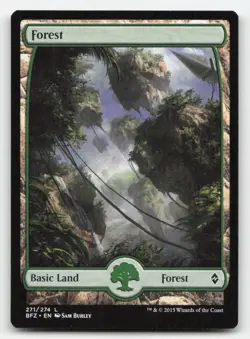 Forest (271) - Full Art 271 Land Battle for Zendikar Magic: The Gathering NM - Image 1