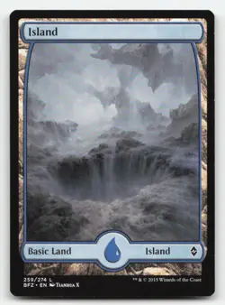 Island (259) - Full Art 259 Land Battle for Zendikar Magic: The Gathering NM - Image 1