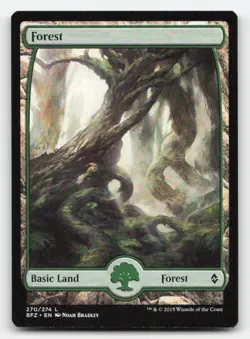 Forest (270) - Full Art 270 Land Battle for Zendikar Magic: The Gathering NM - Image 1