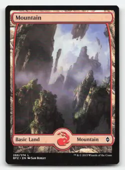 Mountain (266) - Full Art 266 Land Battle for Zendikar Magic: The Gathering NM - Image 1