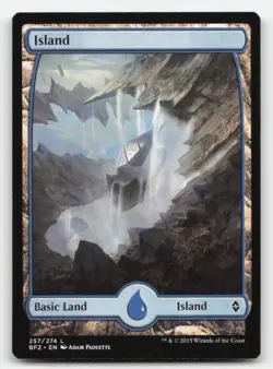 Island (257) - Full Art 257 Land Battle for Zendikar Magic: The Gathering NM - Image 1