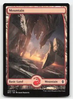 Mountain (268) - Full Art 268 Land Battle for Zendikar Magic: The Gathering NM - Image 1