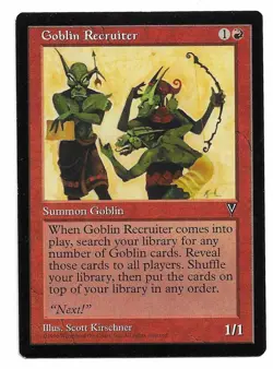MTG Goblin Recruiter X1 Visions Rare - Image 1