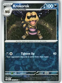 Krokorok 058/086 Pokemon SV: Black Bolt Reverse Holo Common NM - Image 1