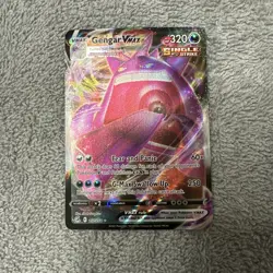 Pokemon TCG Gengar VMAX 157/264 Swsh08: Fusion Strike Holo Full Art Damaged - Image 1