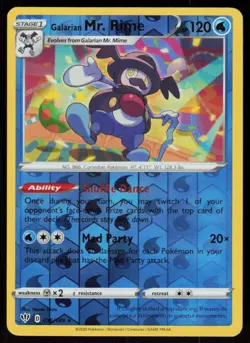 Galarian Mr. Rime 036/189 Rare Darkness Ablaze Pokemon Reverse Holo LP - Image 1