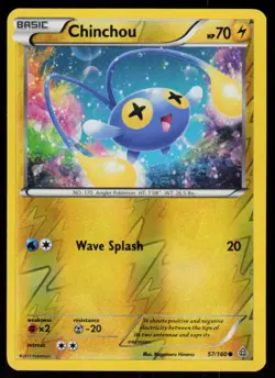 Chinchou 57/160 Common Primal Clash Pokemon Reverse Holo Lightly Played - Image 1