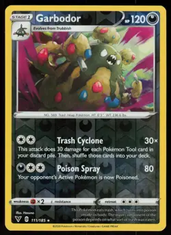 Garbodor 111/185 Rare Vivid Voltage Pokemon Reverse Holo Lightly Played - Image 1