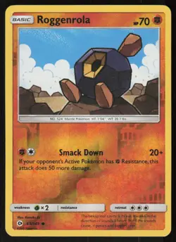 Roggenrola 69/149 Common SM Base Set Pokemon Reverse Holo Lightly Played - Image 1