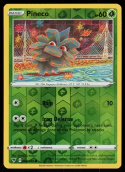 Pineco 008/185 Common Vivid Voltage Pokemon Reverse Holo Lightly Played - Image 1