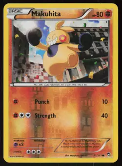 Makuhita 51/111 Common Furious Fists Pokemon Reverse Holo Lightly Played - Image 1