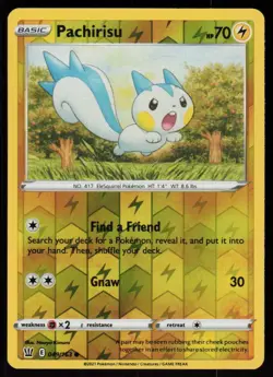 Pachirisu 049/163 Common Battle Styles Pokemon Reverse Holo Lightly Played - Image 1